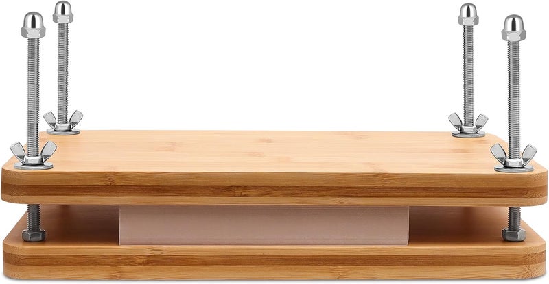SCITROFACTORY Book Press, Portable Bamboo Bookbinding Press, Paper Press, Bookbinding Machine, 7.6 x 13 inches - Image 1